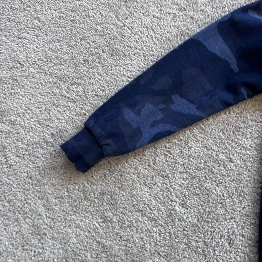 Polo Ralph Lauren Double Knit Camo Hoodie Mens Small Blue Full Zip Performance - Picture 4 of 14
